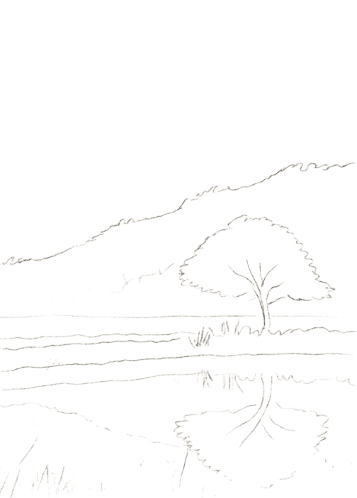 Second storyboard-style sketch for The Trees Back Home